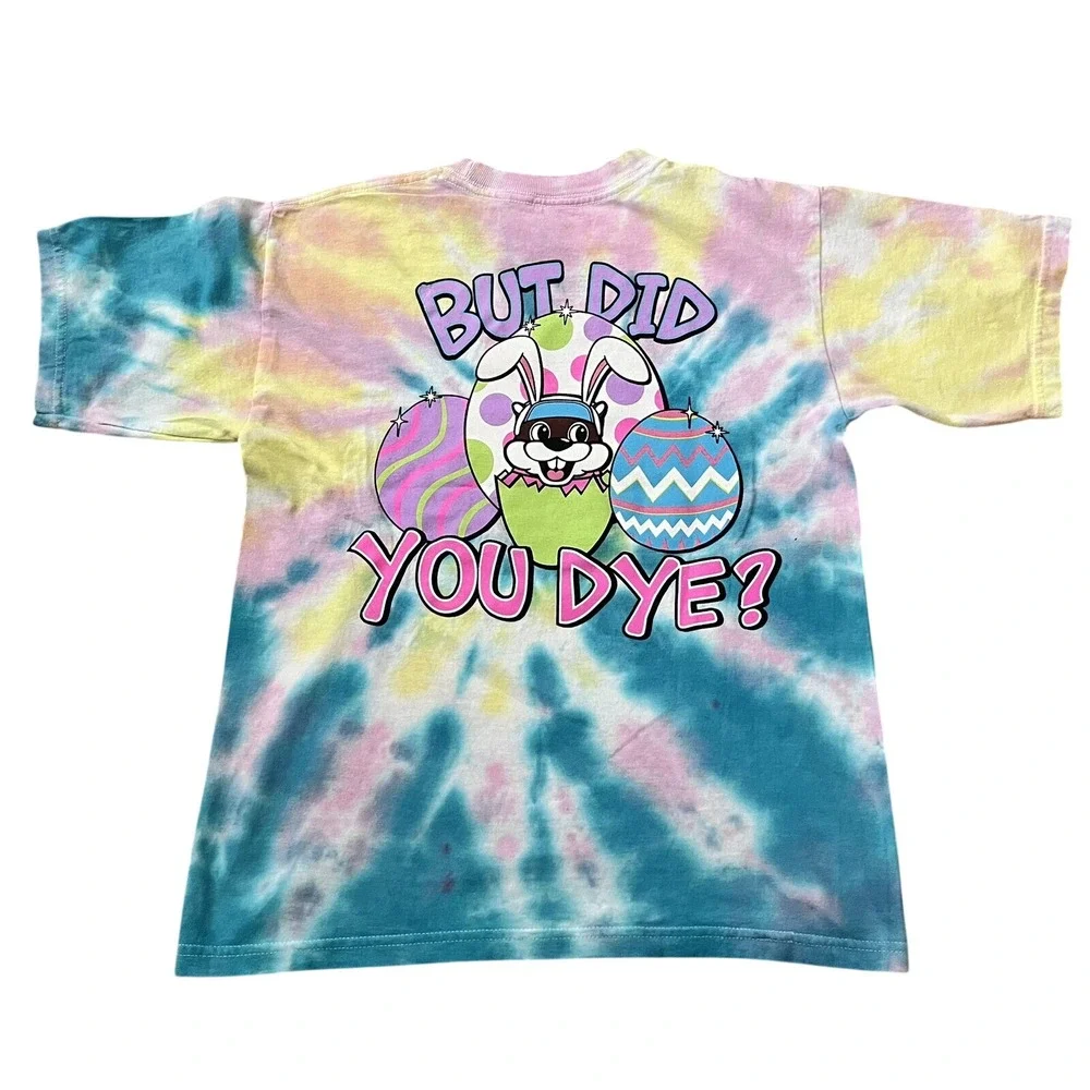 Buc-ee's‎ Eastern Bunny Tie Dye Girls Short Sleeve Pullover Shirt Size M Youth